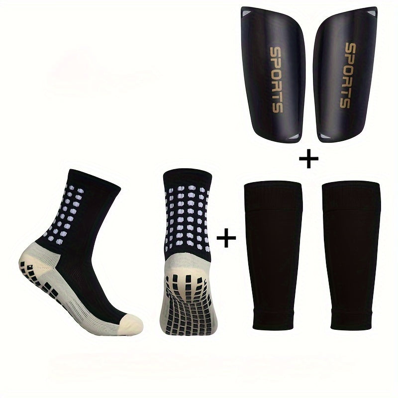 Men's Breathable Fitness Shin Guards & Anti Slip Socks