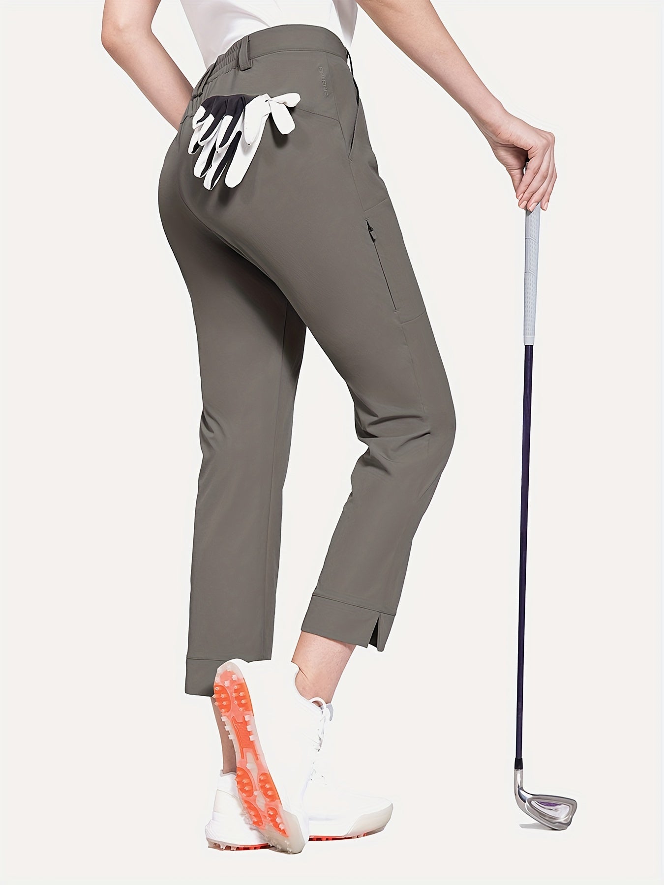 Women's High Waist Golf Pants with Slit Trim Athletic Design