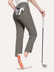 Women's High Waist Golf Pants with Slit Trim Athletic Design