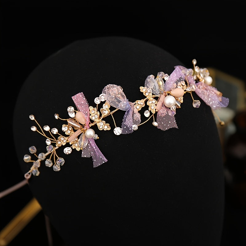 Colorful Crystal Braided Headbands for Bride