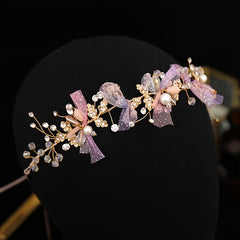 Colorful Crystal Braided Headbands for Bride
