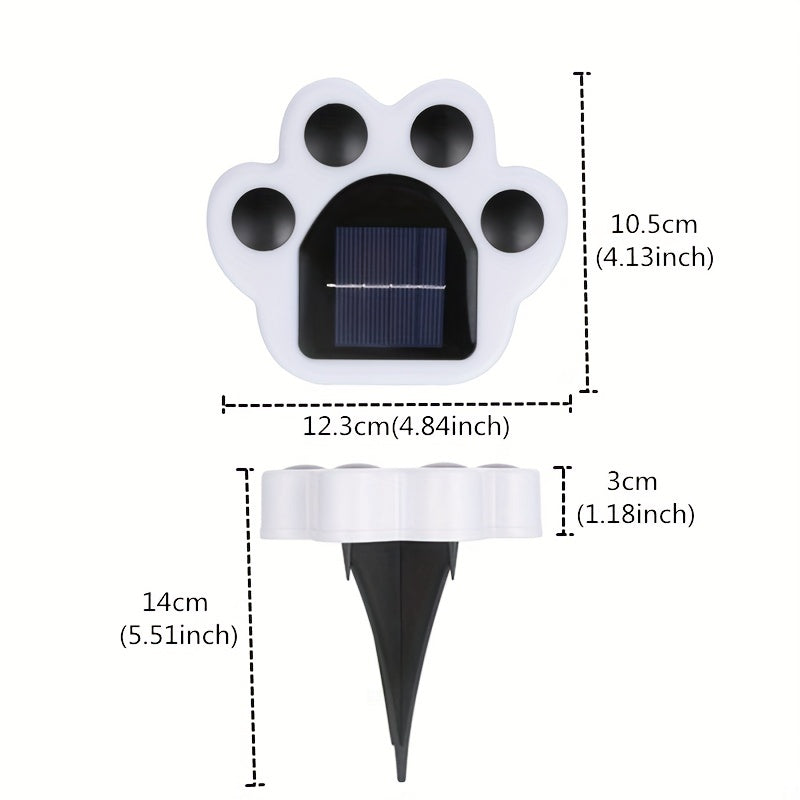 4pcs LED Solar Lawn Lights Outdoor Waterproof Buried Lights Bear Cat Paw