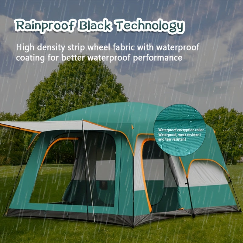 Large Waterproof Tent for 3-5 People with Bedroom, Living Room, Storage Pockets