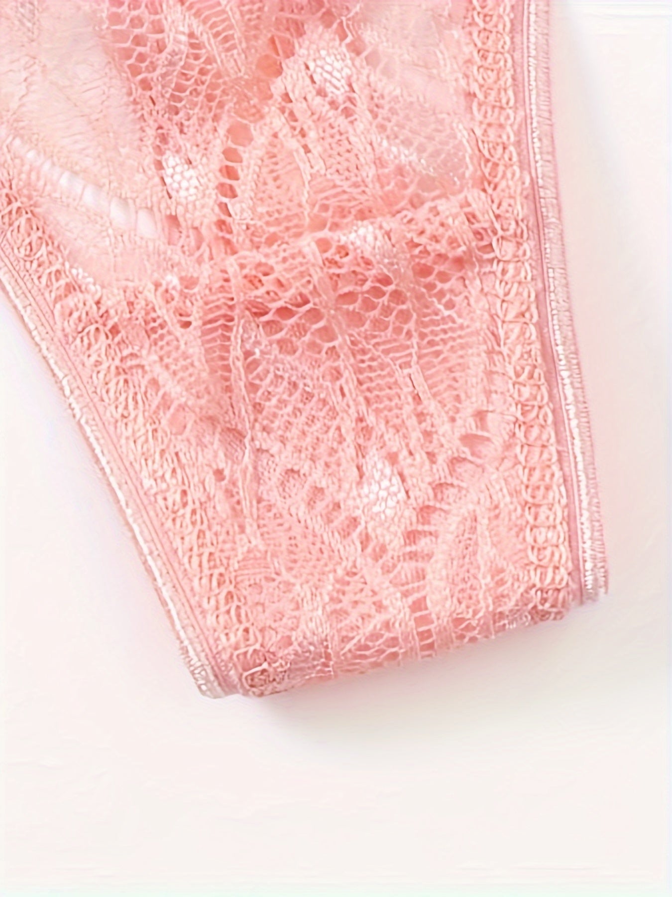 5 Pack Plus Size Sexy Lace Thongs Set Soft Breathable Bow Front Panties