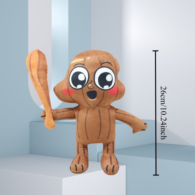 Cartoon Style Stick Doll Plush Body & Wood Arms Mixed Colors