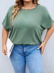 Solid Short Sleeve Casual Blouse