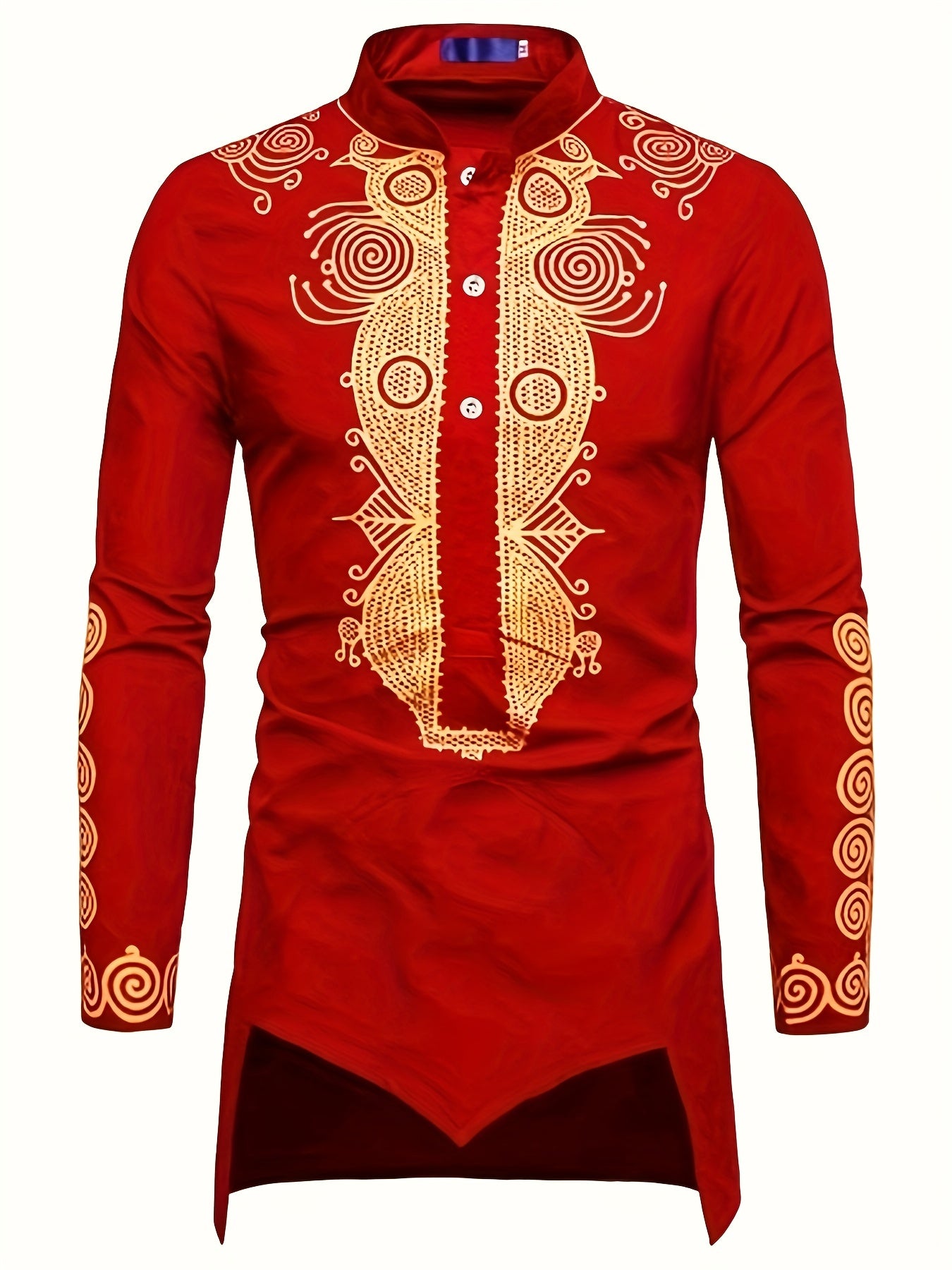 Men's African Traditional Long Sleeve Print Dashiki