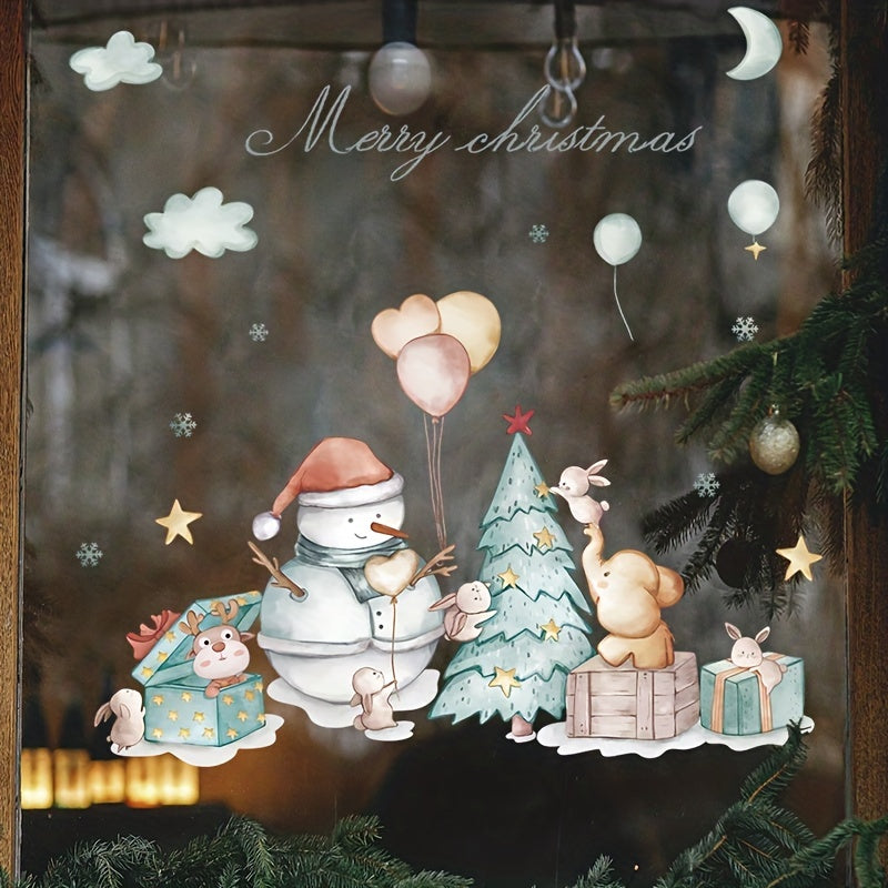 Christmas Cartoon Party Decoration Wall Sticker
