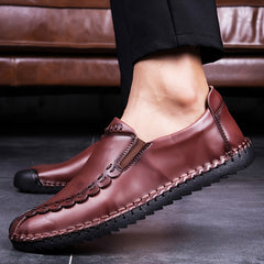 Men's Stitching Leather Outdoor Casual Walking Shoes
