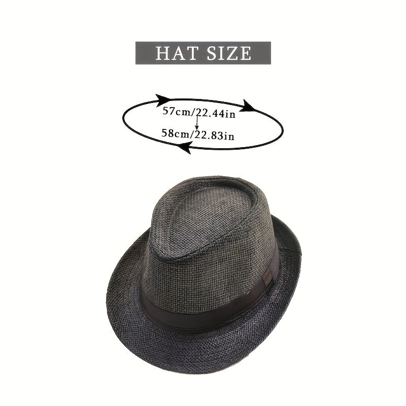 Cuffed Straw Hat Outdoor Sunshade Casual Top Hat
