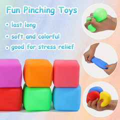 20pcs Cubes Anti Stress Yaping in TPR And Rebond Lent Balles Miniatures
