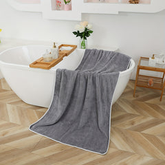 Gray Microfiber Bath Towel 180x89cm