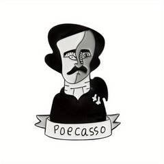 Cartoon Portrait Brooch Lapel Pin Badge Enamel Horror Gothic Punk Gift
