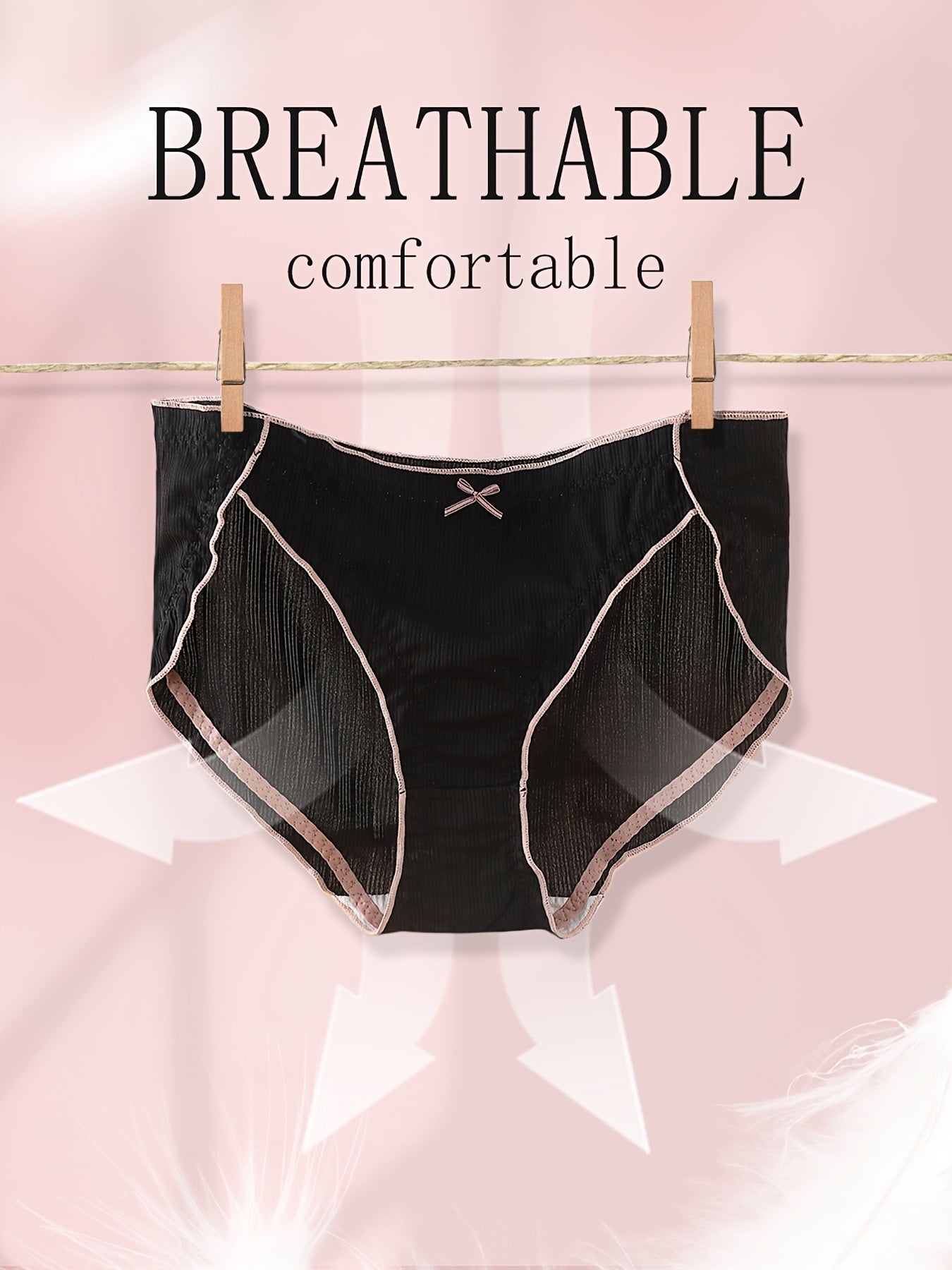 Panty Women's Plus Contrast Trim Low Waist Mini Bow