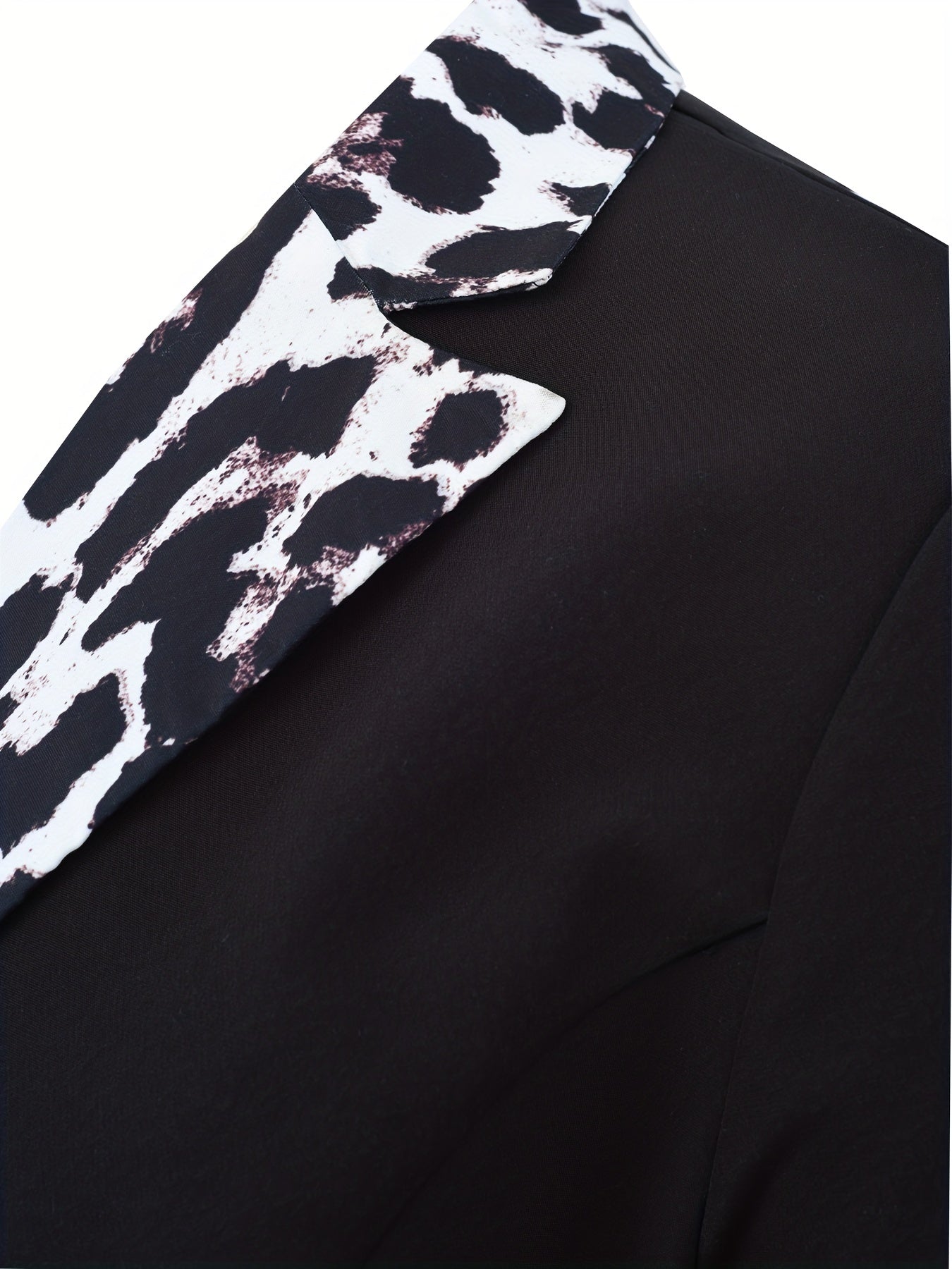 Colorblock Leopard Print Blazer