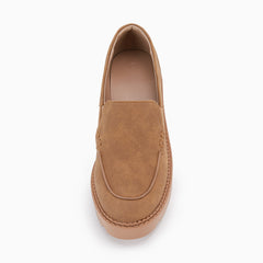 Women's Chunky Platform Loafers Soft Sole Slip On Shoes