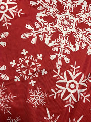 Women's Plus Snowflake Print High Rise Wide Leg Trousers