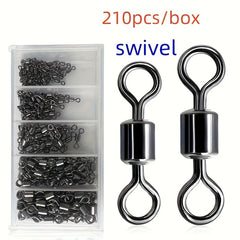 210pcs Fishing Barrel Swivels High Strength Fishing Connectors