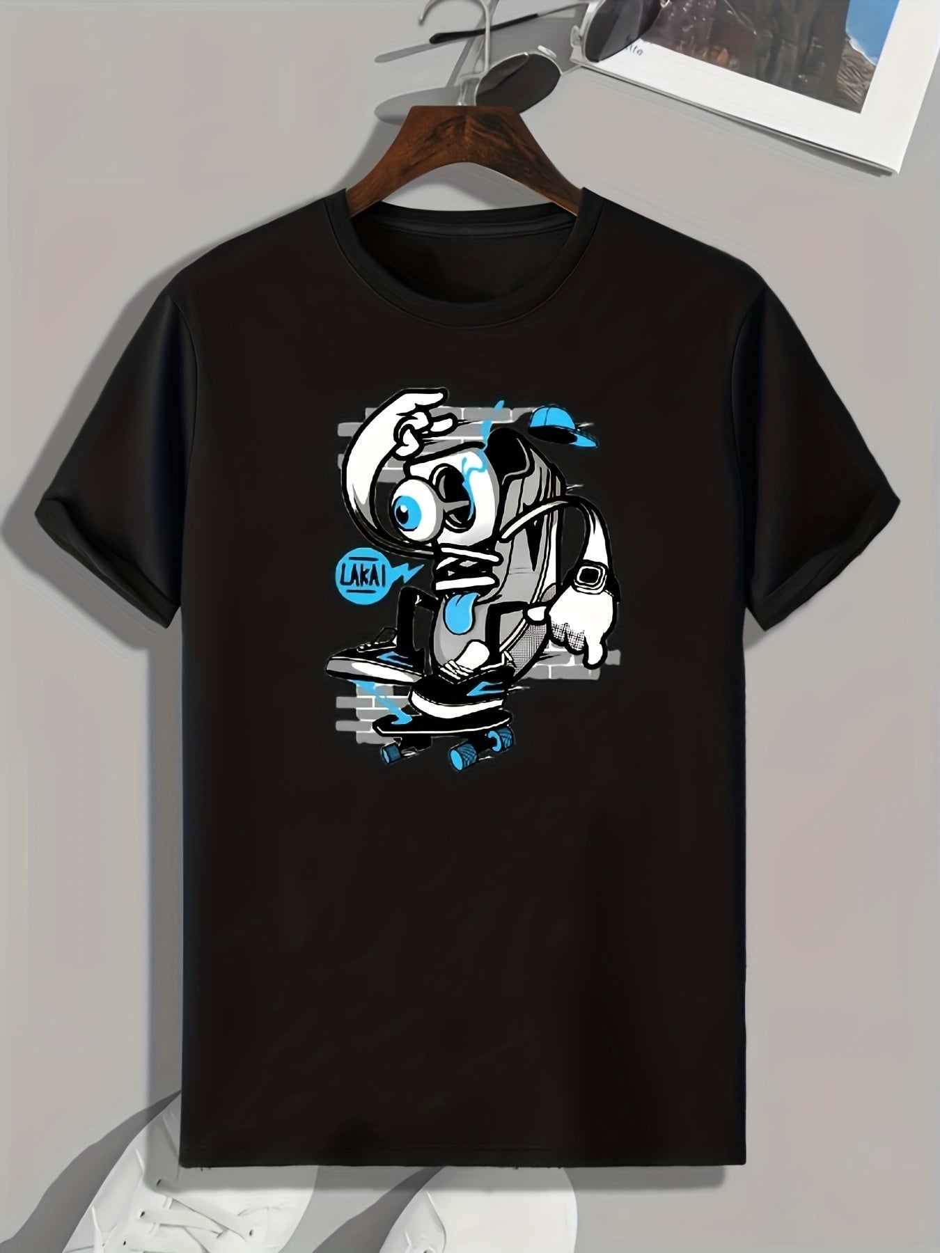 Skateboarding Pattern Print Men's Sports T shirt Graphic Tee