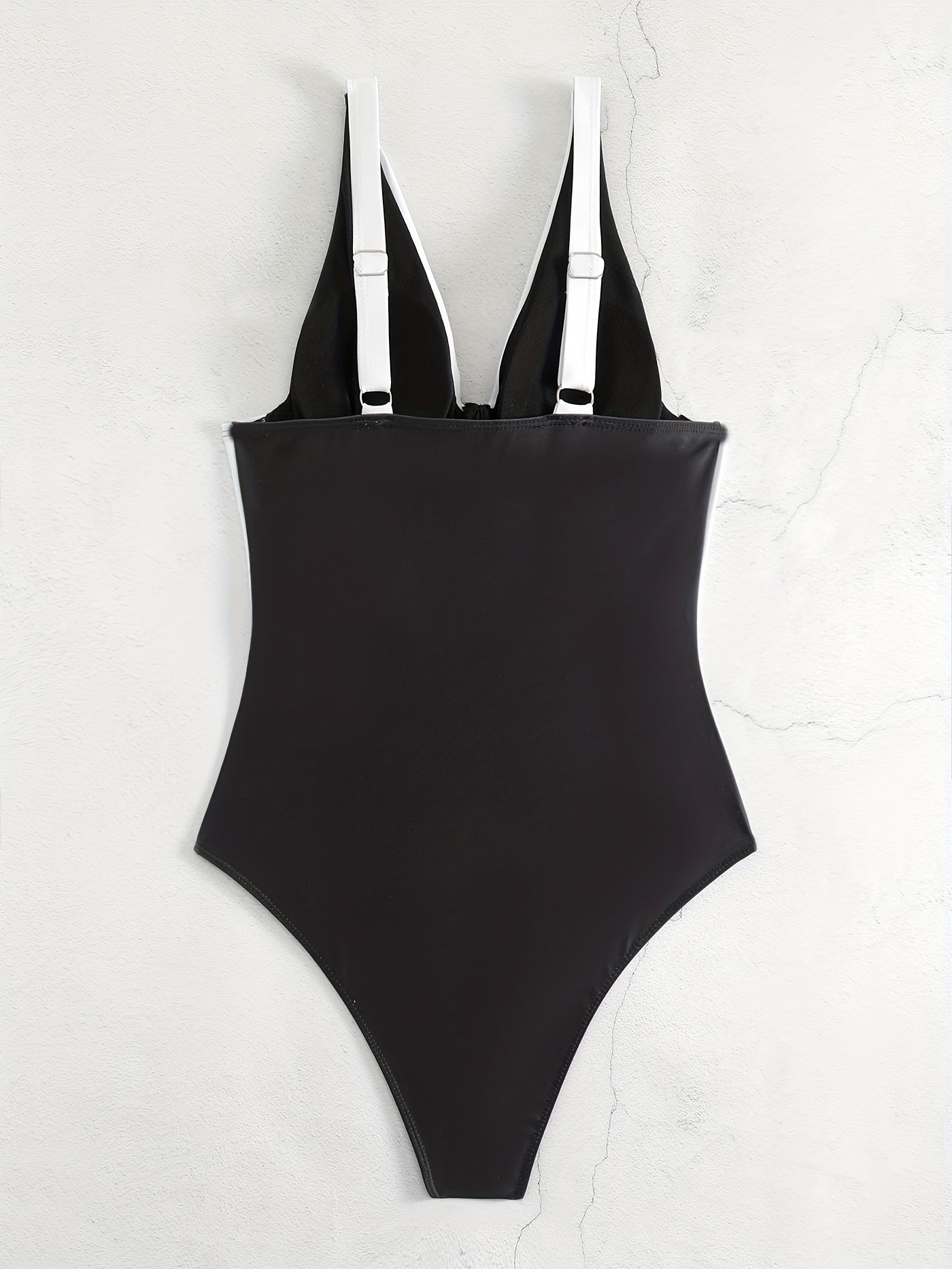 Colorblock V Neck Underwire One Piece Swimsuit