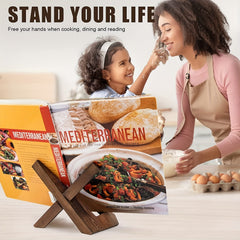 Farmhouse Style Solid Wood Stand for Cookbooks Records Books