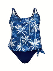 Coconut Tree Print Tankini Set