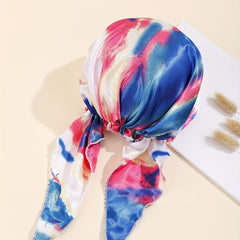 Colorful Elastic Pirate Hat Bandana Hair Cap Women Tie Dye Headwrap