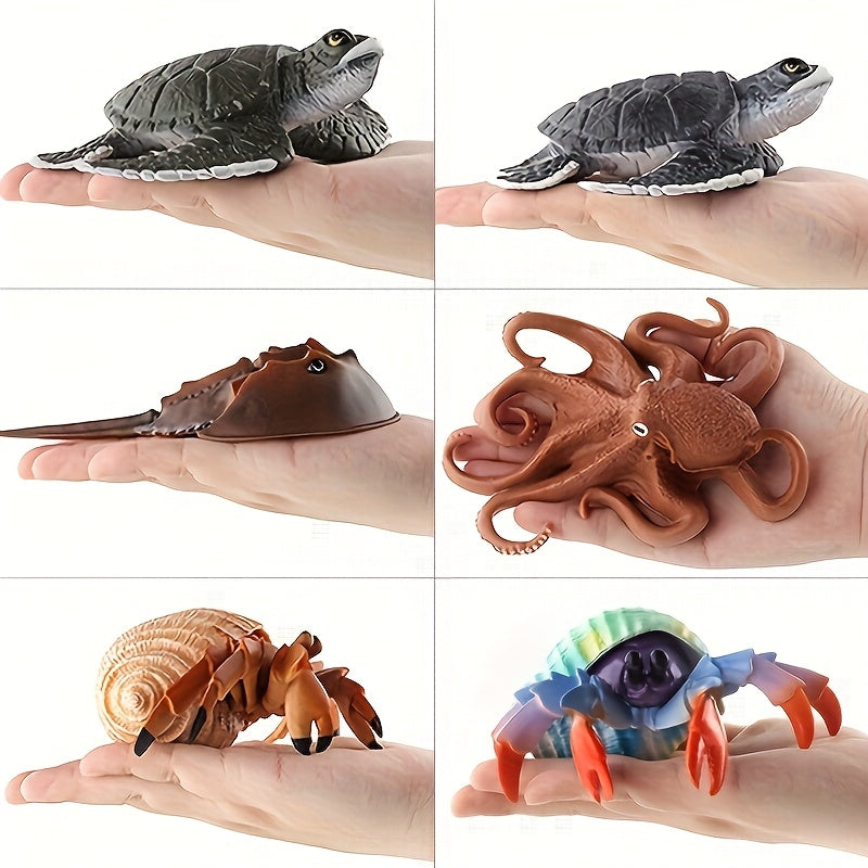 Underwater Animal Model Set Crab Turtle Octopus Static Ornaments
