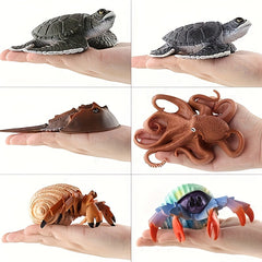 Underwater Animal Model Set Crab Turtle Octopus Static Ornaments