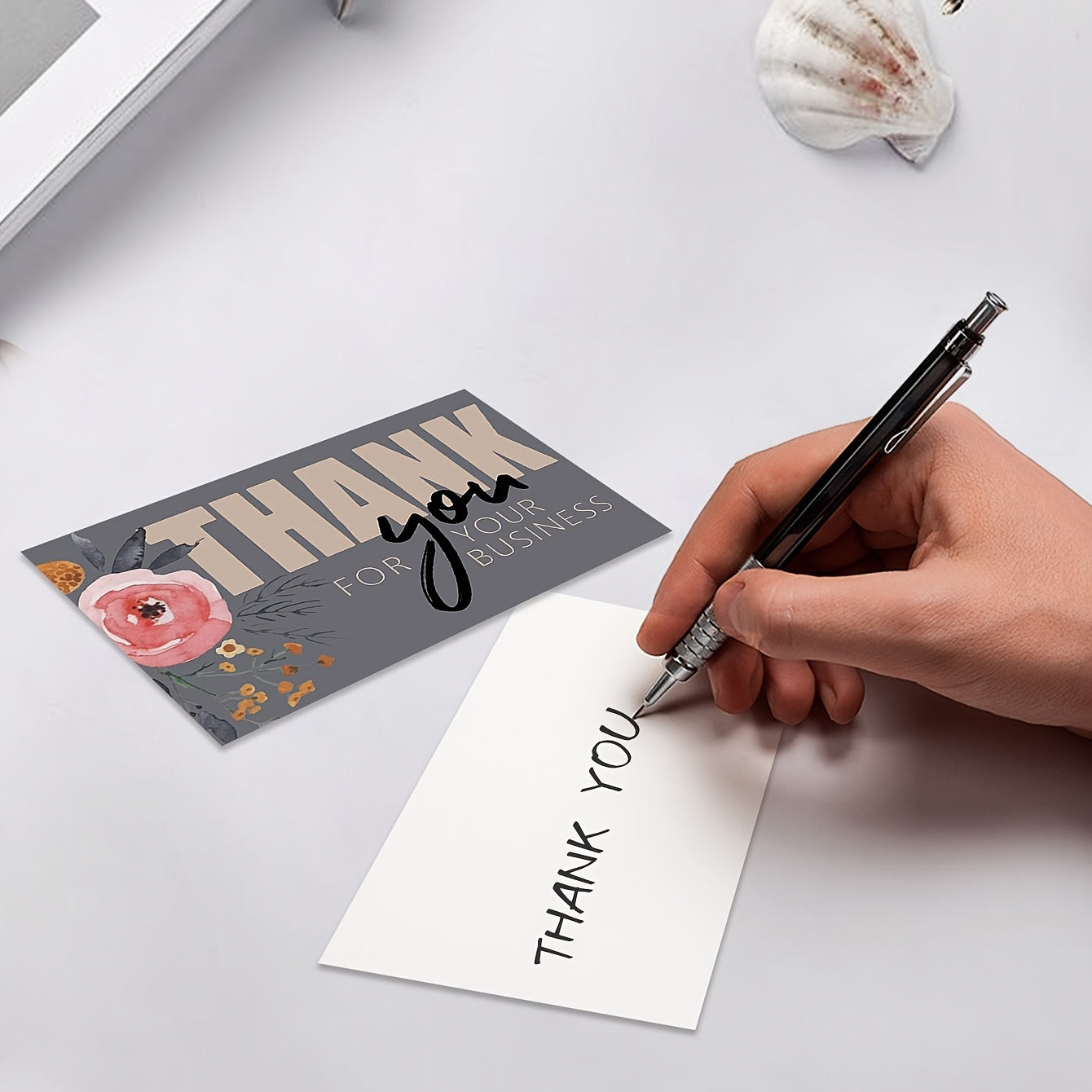 50pcs Thank You For Your Support Cards Handwritten Lettering Small Business Card