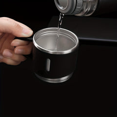 500ml Stainless Steel Water Cup w/ Teacup Lid, Leakproof & Insulated