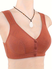 Front Buckle Wireless Bra Comfy & Breathable Push Up Bra