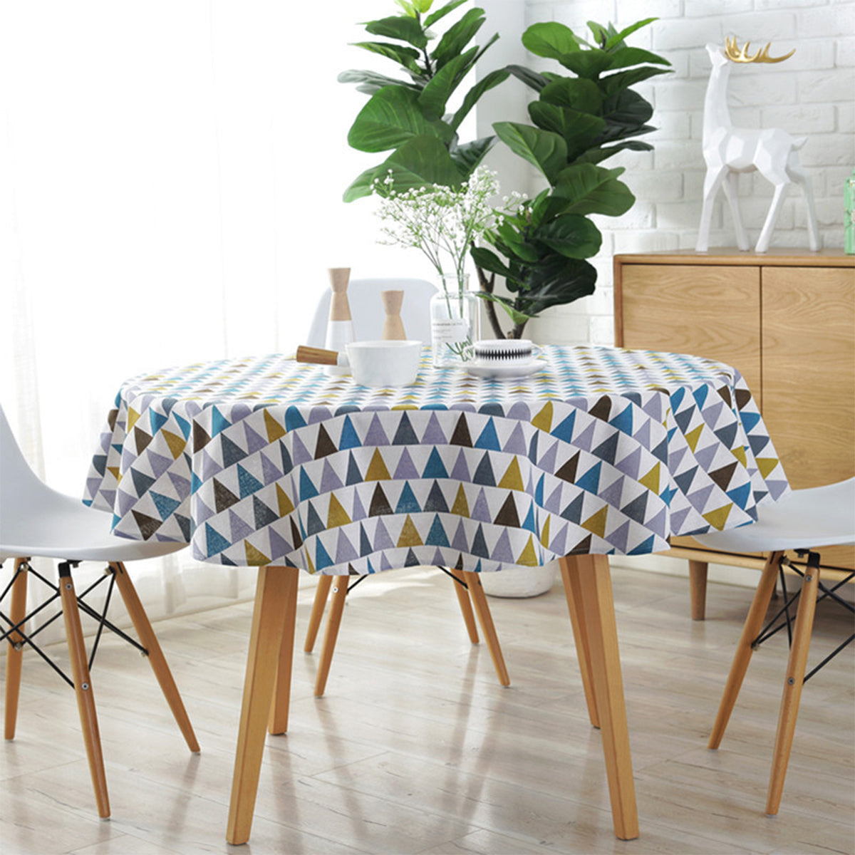 Washable Decorative Tablecloth for Indoor/Outdoor Use - Gray - 119x149