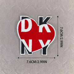 Striped Shield & Red Love Letters Embroidery Pins Set