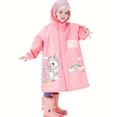 Girls Unicorn Hooded Raincoat Poncho - Outdoor Wear