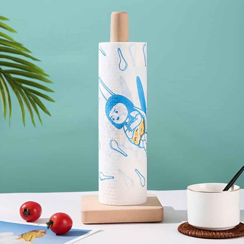 Wooden Kitchen Paper Towel Holder Lazy Rag Stand