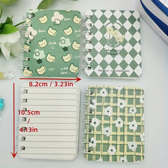 4pcs A7 Retro Neon Flower Series Coil Notebook Small Book