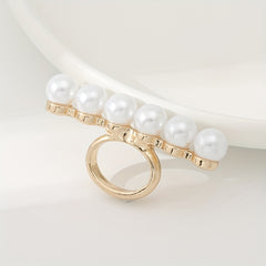 Faux Pearl Scarf Shawl Buckle Clip T shirt Tie Clips