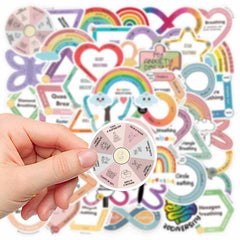 50pcs Cartoon Sensory Stickers Reusable Vinyl Decals for Guitar Motorcycle Skate