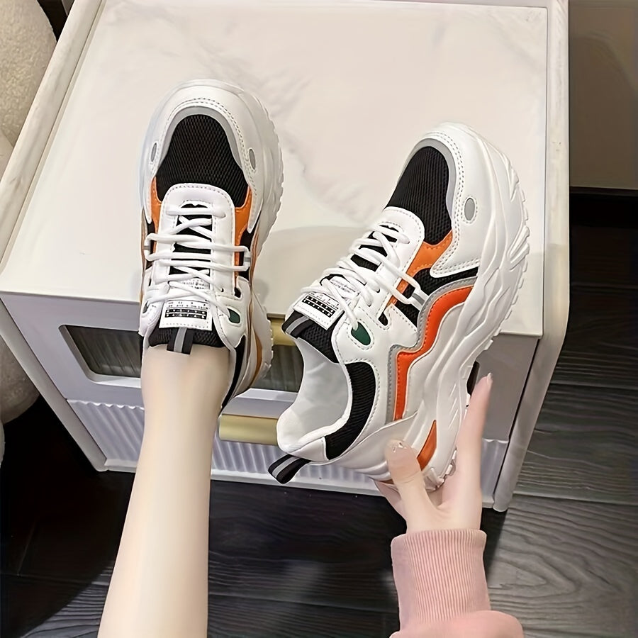 Women's Mesh Platform Sneakers Lace Up Outdoor Shoes