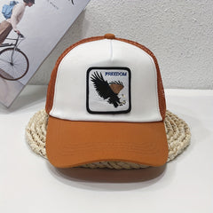 FREEDOM Eagle Patch Trucker Hat Embroidery Mesh Baseball Cap