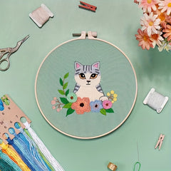 Mesh Embroidery DIY Flower Painting Full Set Needlework Cross Stitch Kit
