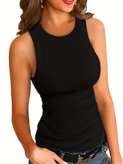 Casual Crew Neck Tank Top Sleeveless Summer