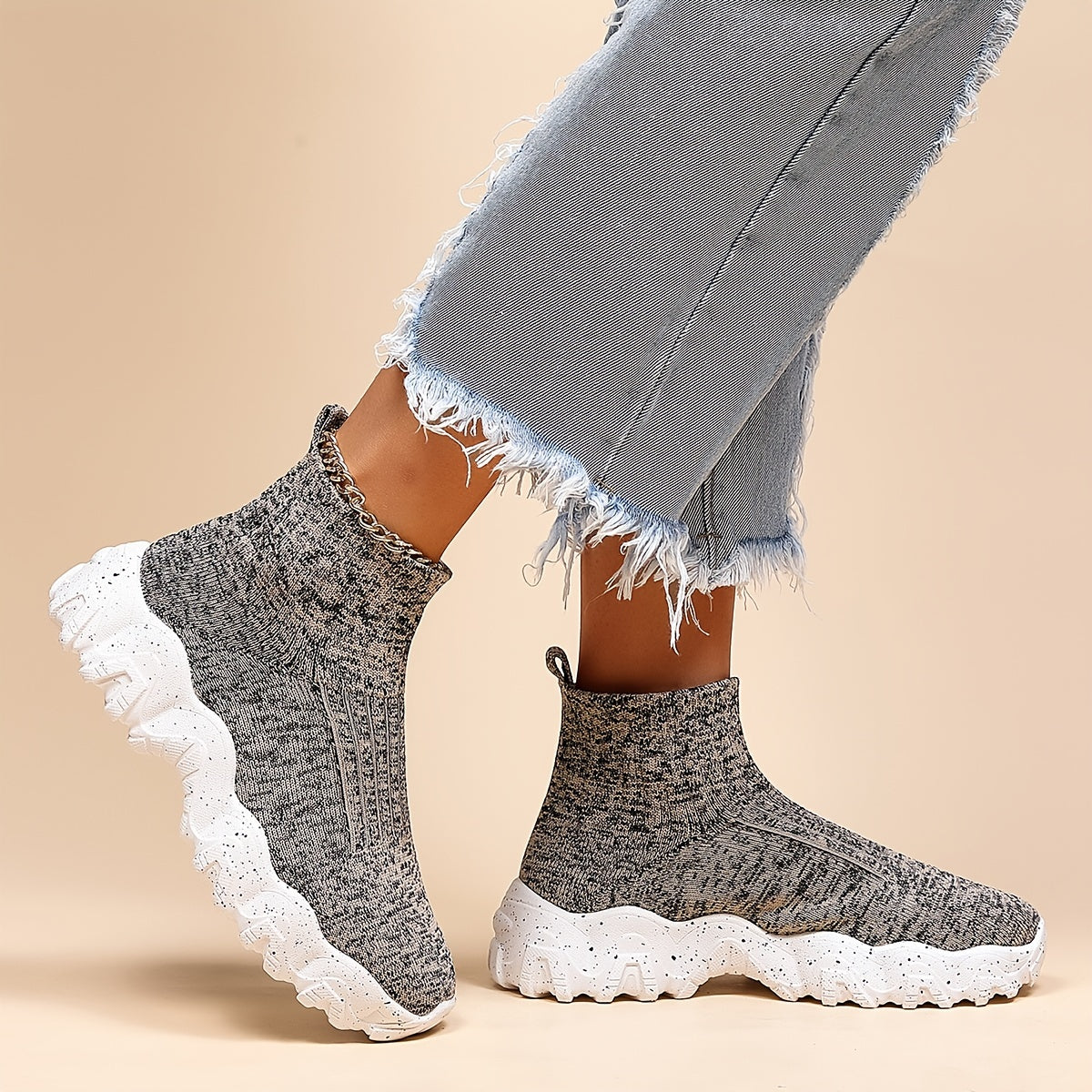 Women's Anti-slip Knit High Top Shoes