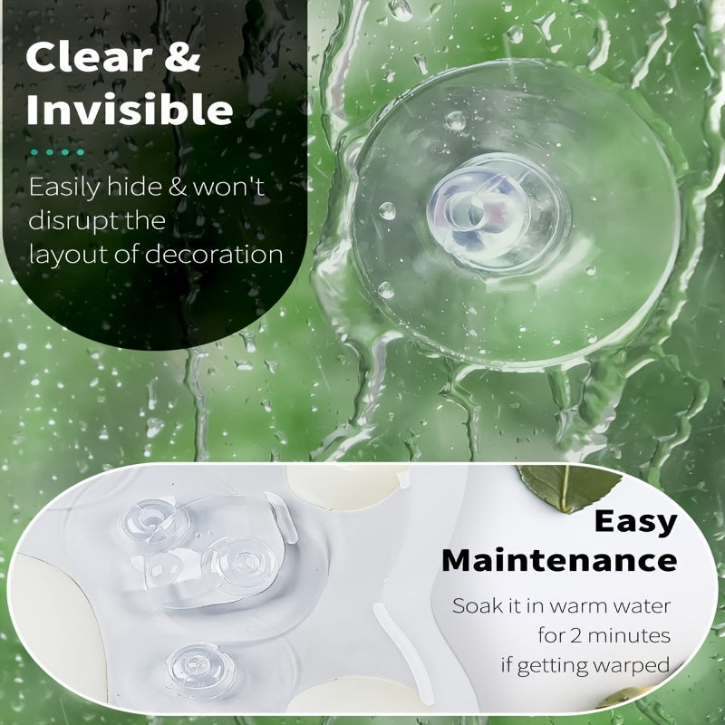 20pcs Transparent Plastic Suction Cups for Home Organization and Decoration
