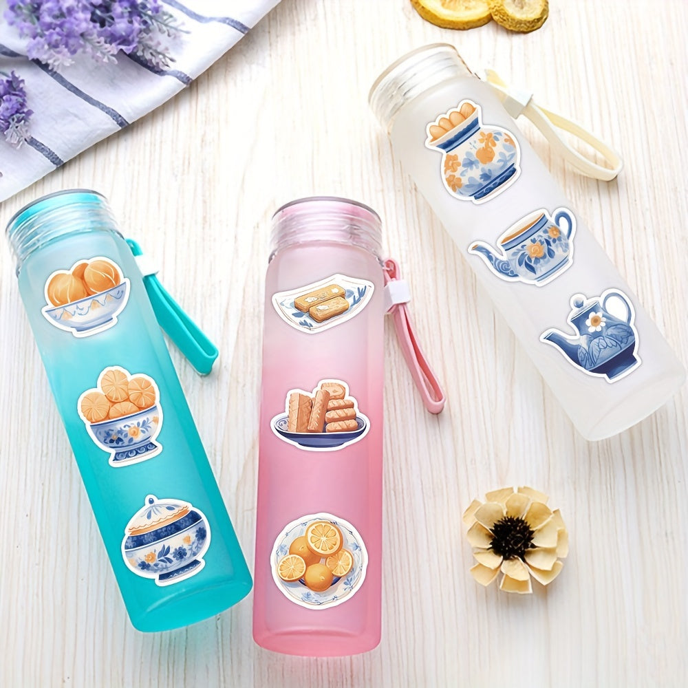 60pcs Porcelain Food Stickers for Luggage, Phones, Laptops