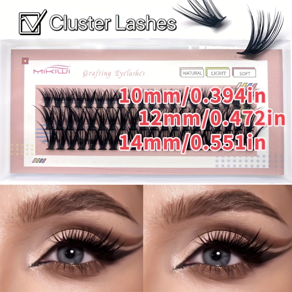 60 Cluster Eyelashes 40D D Curling 10 16mm Mixed False Eyelashes