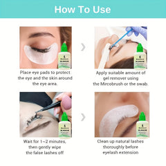 Gel Remover For Eyelash Extension Glue 15ml Lash Glue Clear Gel Remover