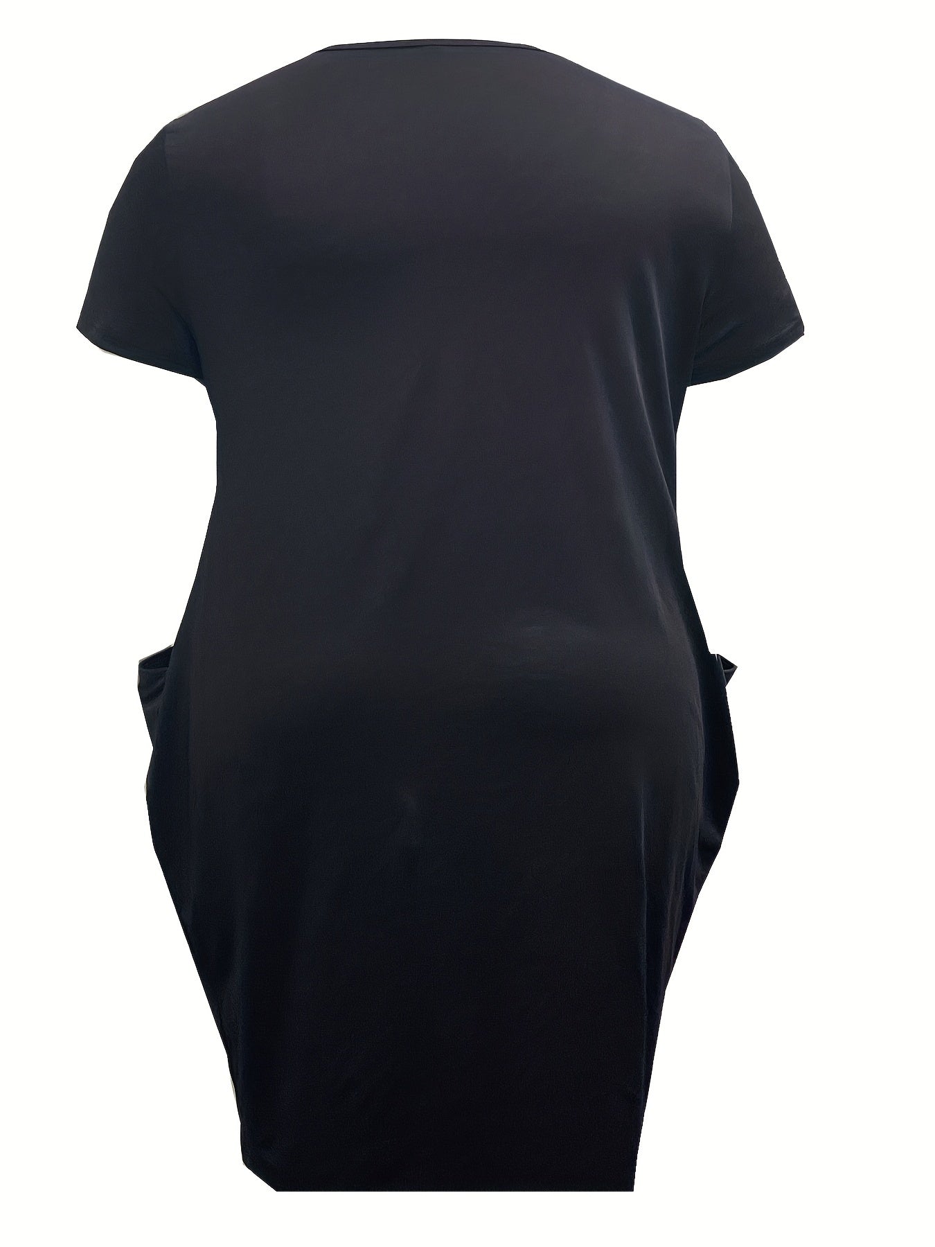 Plus Size Colorful Lip Print Short Sleeve Round Neck Dress
