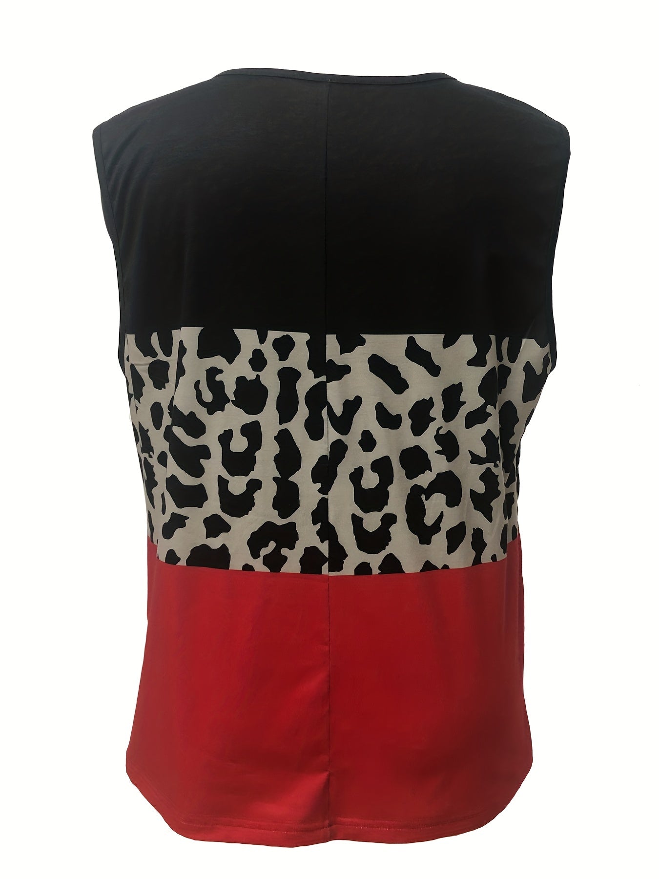 Leopard Print Tank Top, Criss Cross V Neck